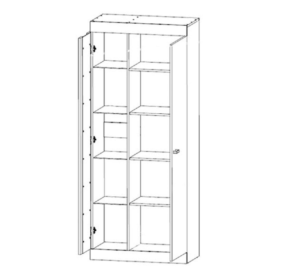 Glasvitrine Set, cm x + Feldmann-Wohnen Wandpaneel 300,1 (Anbauwand Highboard 1 193,1 cm Gesamtmaße WESTA, 1 62,6 5-St., + 1 B/T/H: Wohnwand + x cm 1 TV-Lowboard 1 Wandregal), +