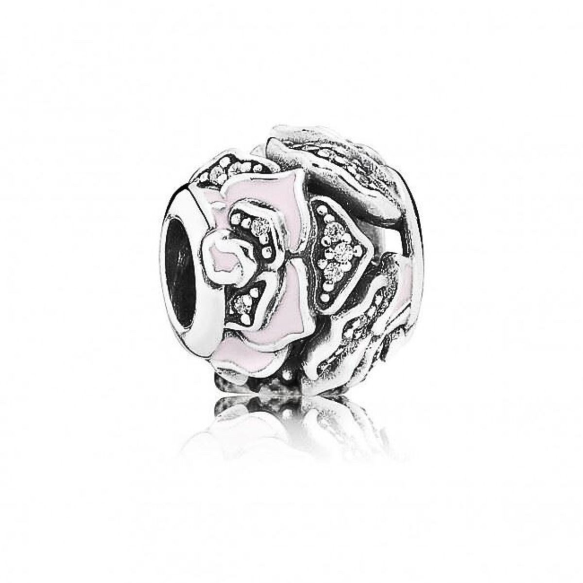 Pandora Charm-Einhänger Charm Damen Zarte Rose Emaille Sterling-Silber 791527EN40