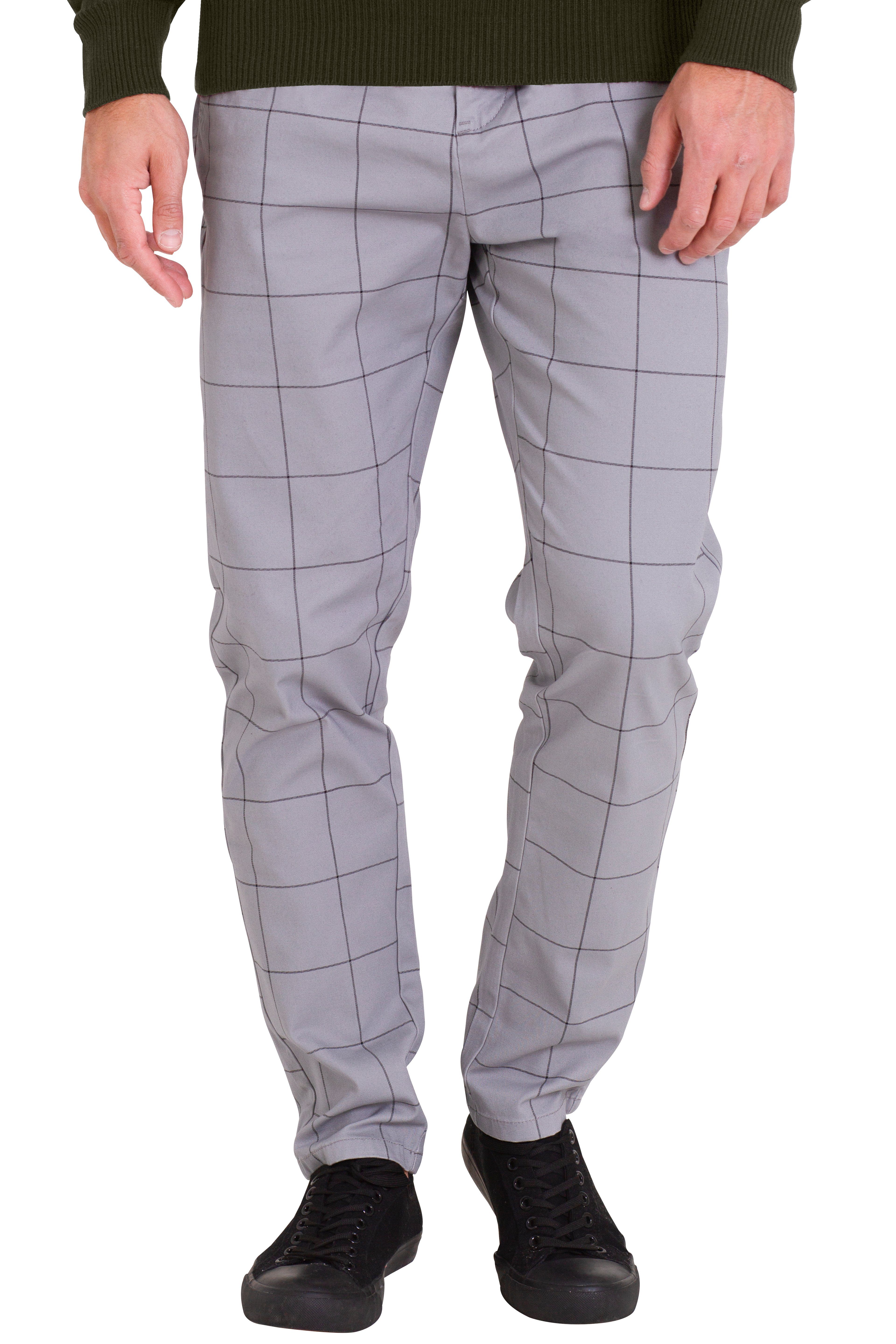 BlauerHafen Chinohose Herren Formaler Check Hose günstig online kaufen