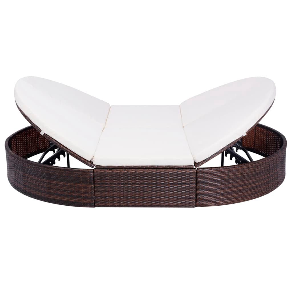 vidaXL Gartenliege Outdoor-Loungebett mit Kissen Poly günstig online kaufen