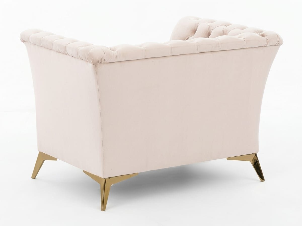 JVmoebel Chesterfield-Sessel Beiger Stoffsessel gesteppter Sessel Chesterfield modern Wohnzimmer (1-St), Made in Europa