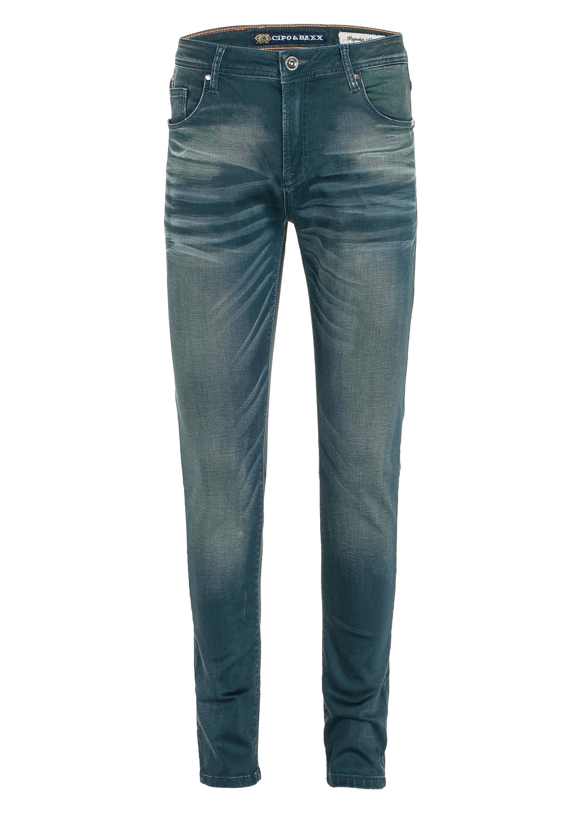 Fit Straight Slim-fit-Jeans in blau Style Baxx im 5-Pocket Cipo &