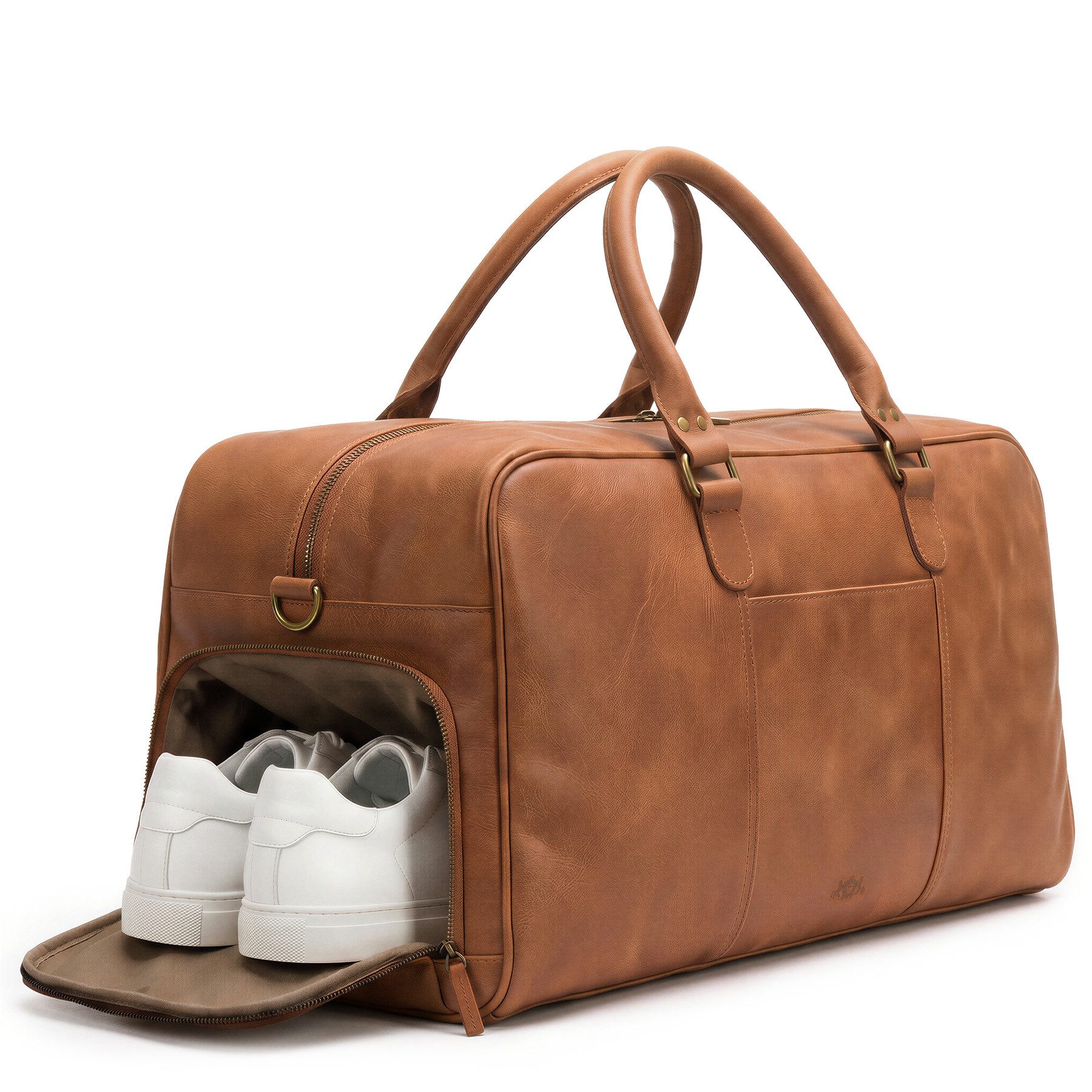 SID & VAIN Reisetasche echt Leder Weekender HENRY Reisetasche Sporttasche braun, Echtleder Reisegepäck für Damen & Herren, Sporttasche XL hellbraun