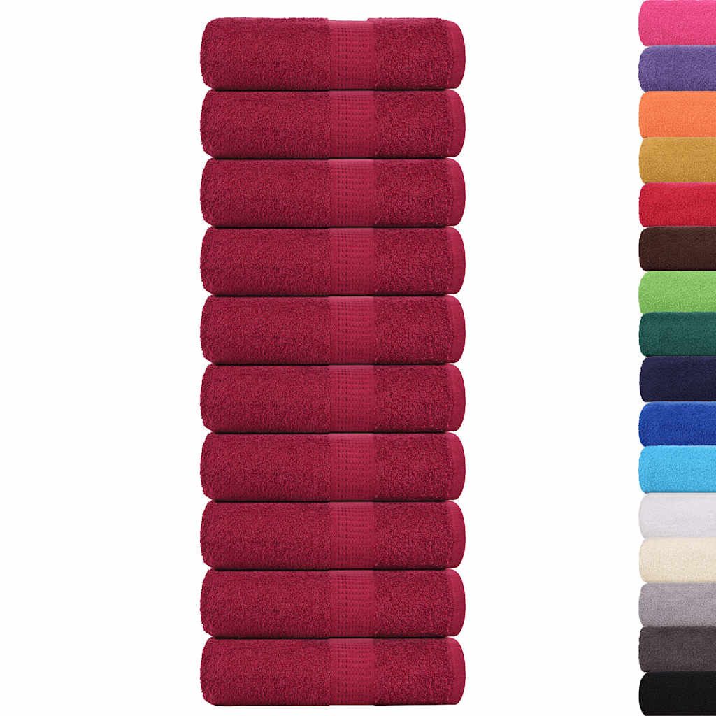 vidaXL Handtuch Seiftücher 10 Stk. Bordeauxrot günstig online kaufen