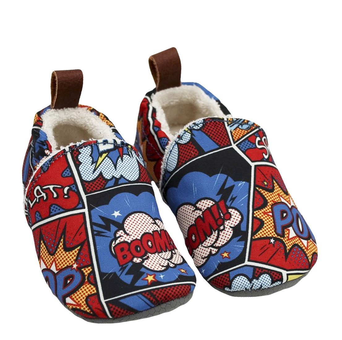Pololo Hausschuhe Barfußschuhe Krabbelschuhe Seaqual Comic Uni Krabbelschuh