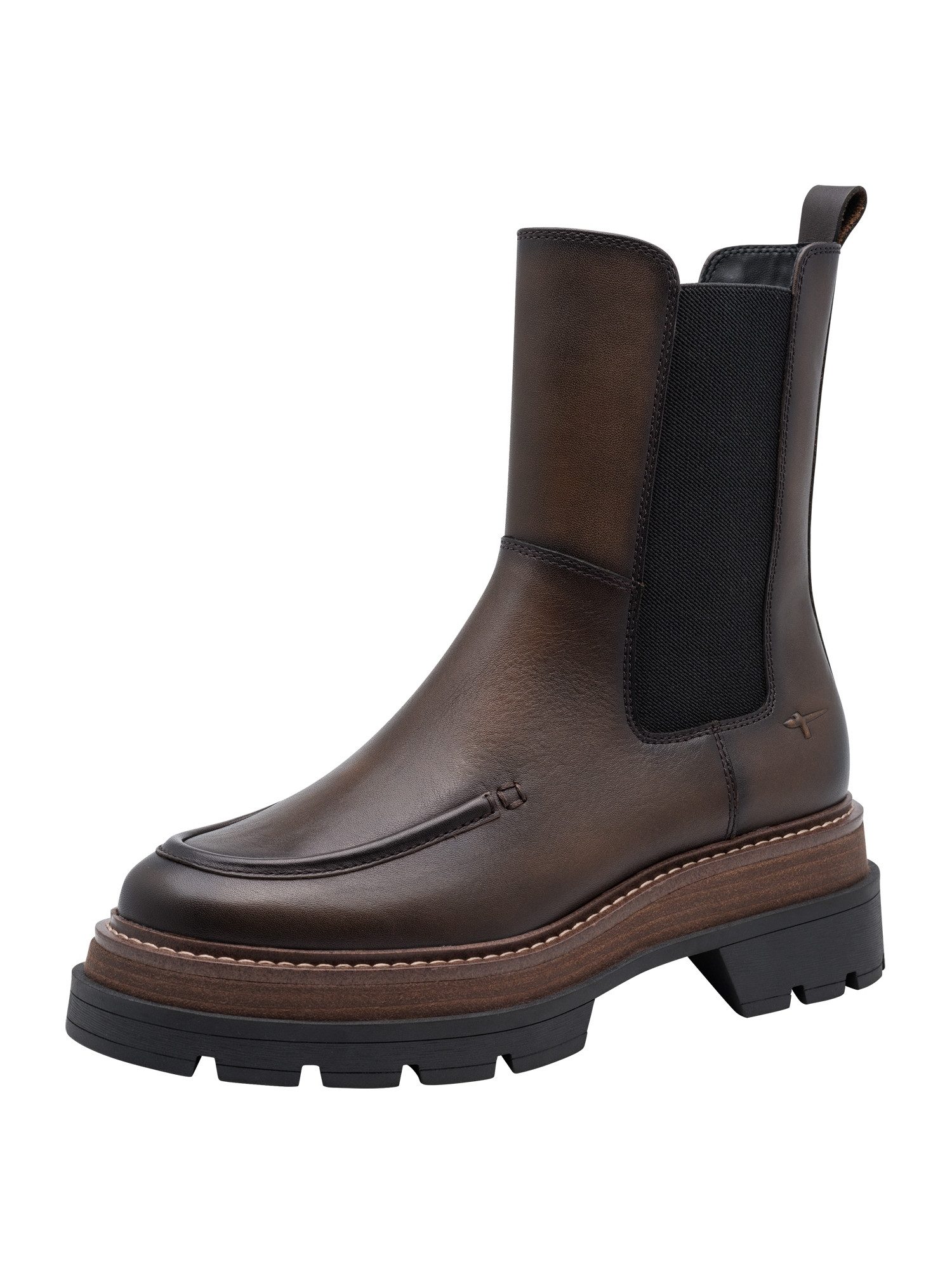 Tamaris TOUCH-IT, Removable Sock aus Leder kein Absatz Chelseaboots TOUCH-IT