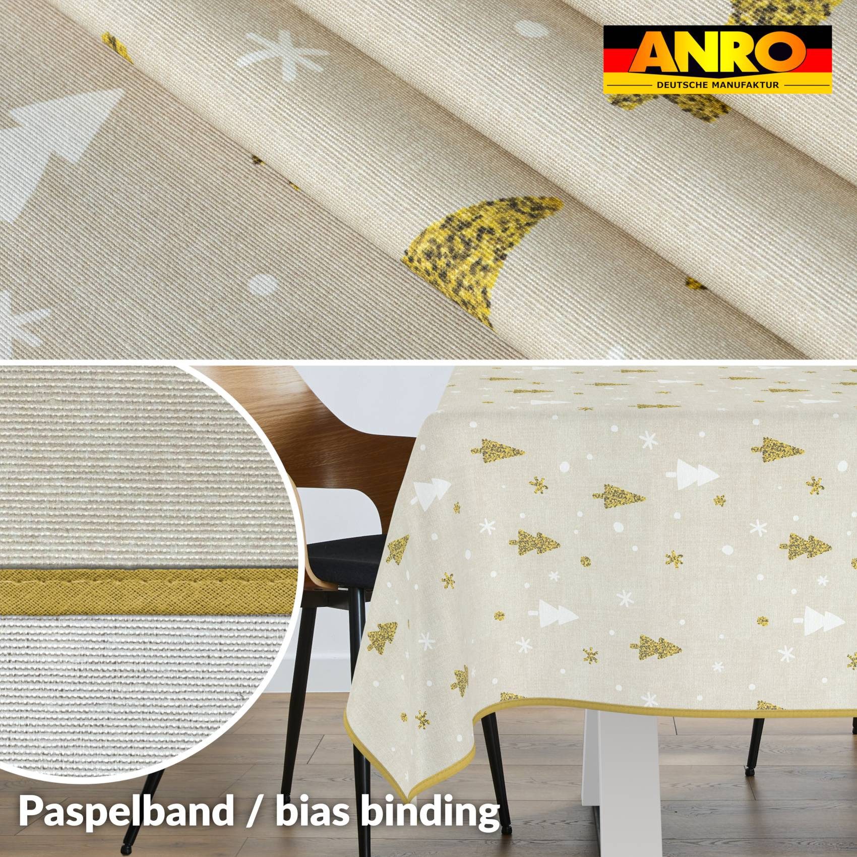 ANRO Tischdecke pflegeleicht Weihnachten Tischtuch Christmas günstig online kaufen