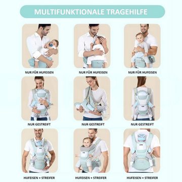 Daisred Babytrage 6-in-1 Hüftsitz Babytrage für Neugeborene ab Geburt