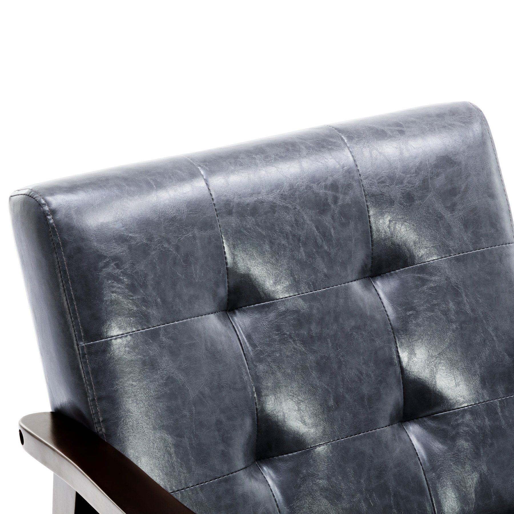 HomeMiYN Loungesessel Retro Holzsessel Loungesessel Polsterstuhl günstig online kaufen