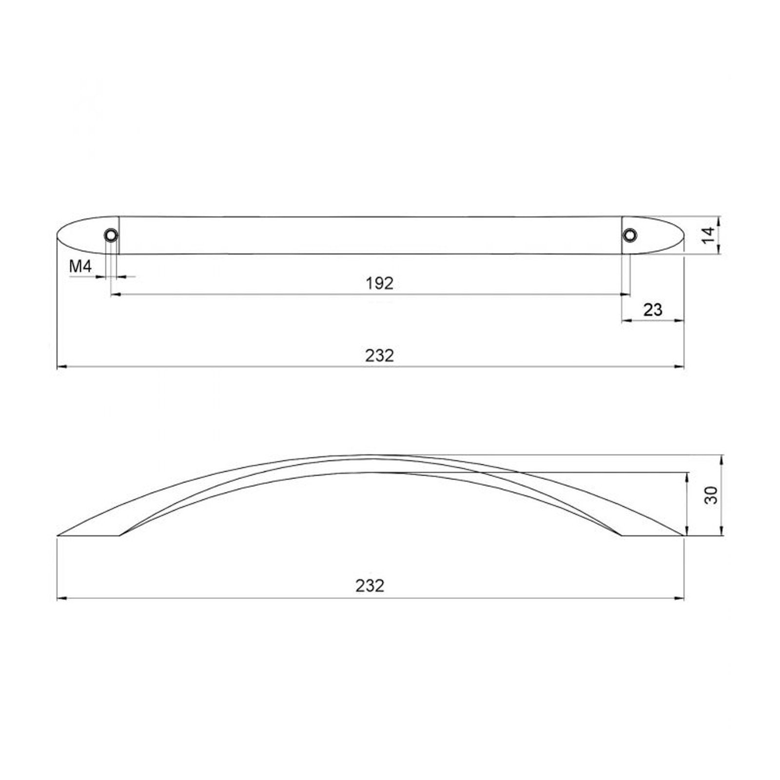 incl. BA Bogengriff 192 Schrauben Schrankgriff Möbelgriff matt, Schubladengriff mm Griff SO-TECH® SW31 - Edelstahloptik