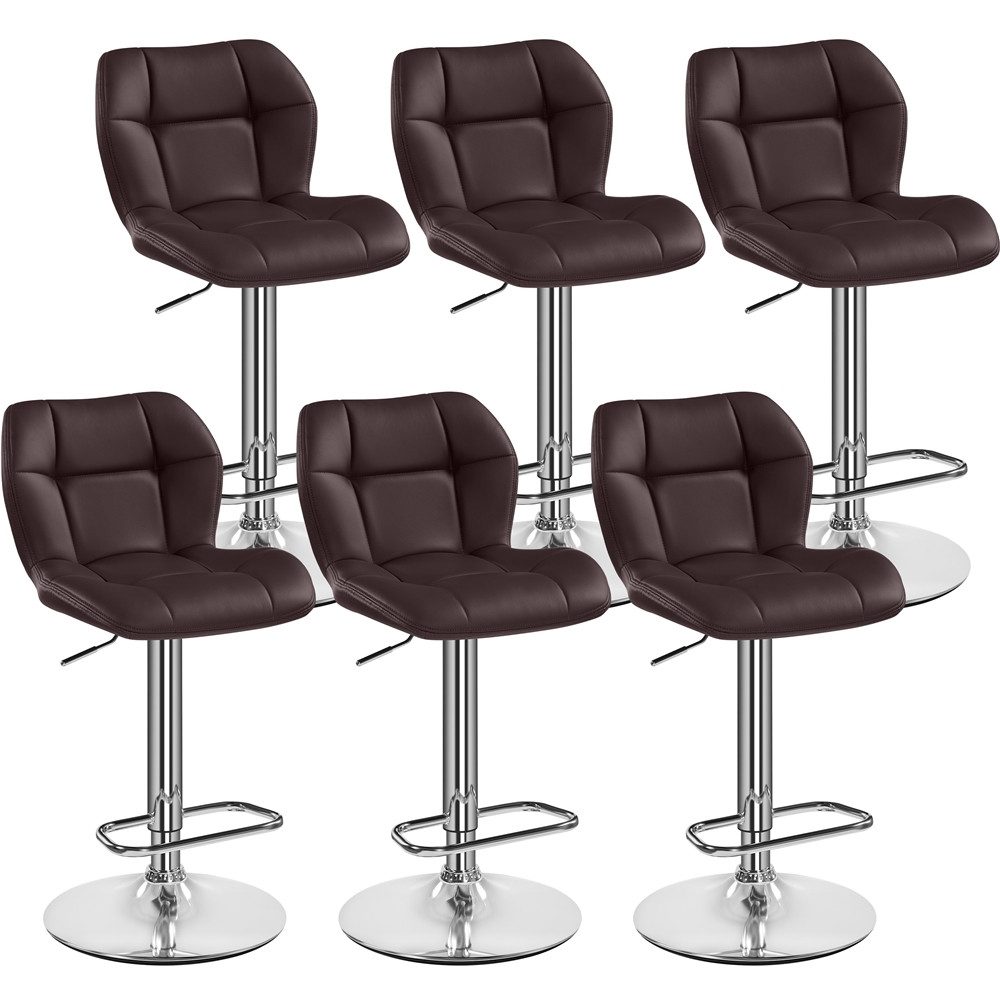 Yaheetech Barhocker 360° Drehbare Hocker mit Fußstütze (6 St), 1/2/4/6er-Set Barstühle Küchenstühle Bistrohocker höhenverstellbar