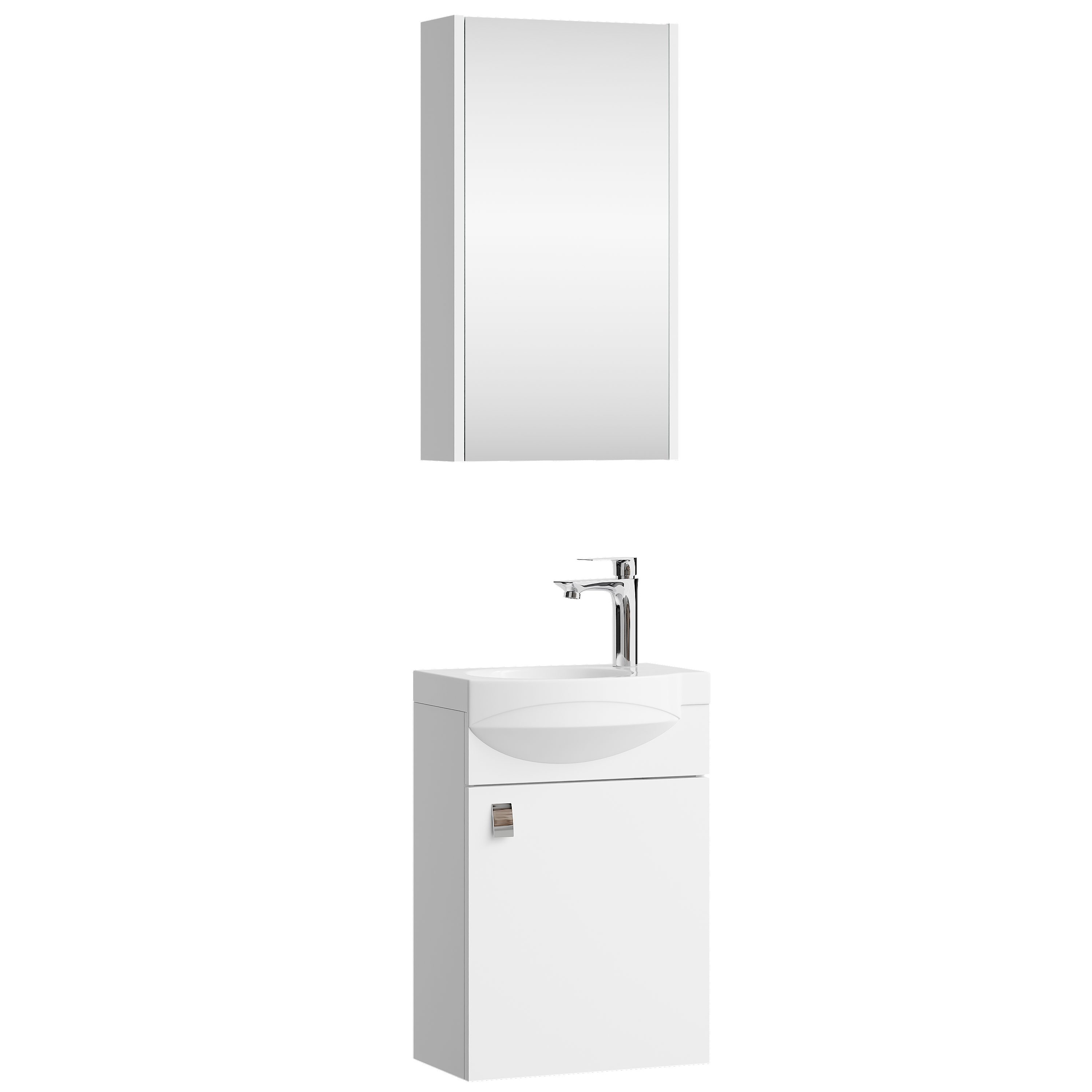 Planetmöbel Badmöbel-Set Waschtischunterschrank mit Spiegelschrank 40cm, günstig online kaufen
