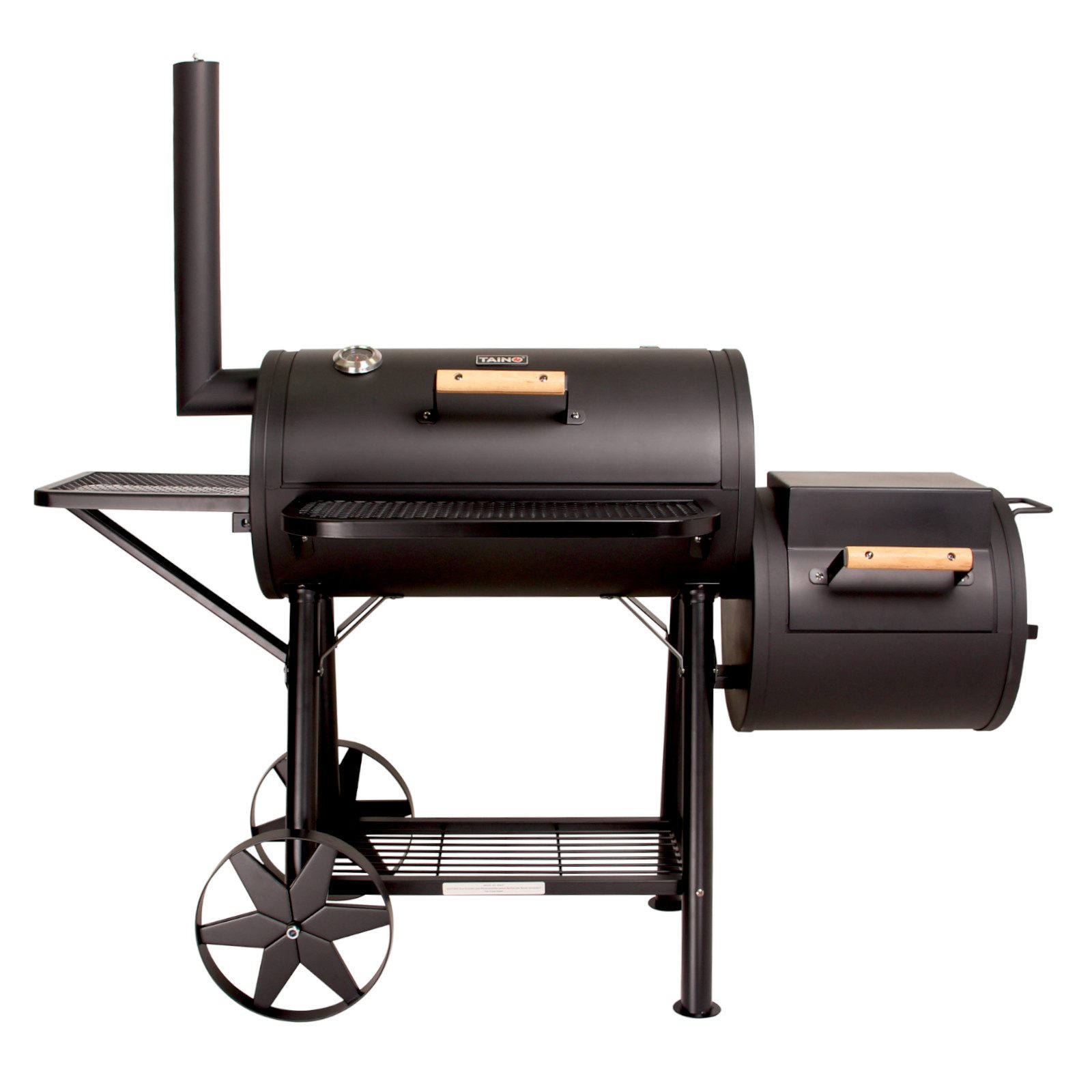 TAINO Smoker YUMA, Räucher-Ofen, Holzgriffe, Wandstärke 3,5 mm, kalt gewalzter Stahl