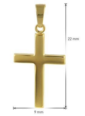 trendor Kette mit Anhänger Kreuz Gold 333 mit goldplattierter Venezianer Kette