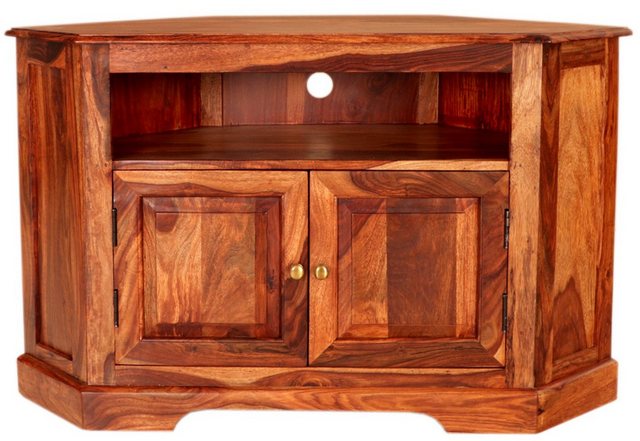 Indischesmoebelhausde TV-Schrank Eck-Fernsehtisch 110x70x50 aus indischem P günstig online kaufen