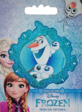 Disney Aufnäher Bügelbild, Aufbügler, Applikationen, Patches, Flicken, zum aufbügeln, Polyester, Frozen Die EisköniginOLAF - Größe: 7,3 x 7 cm