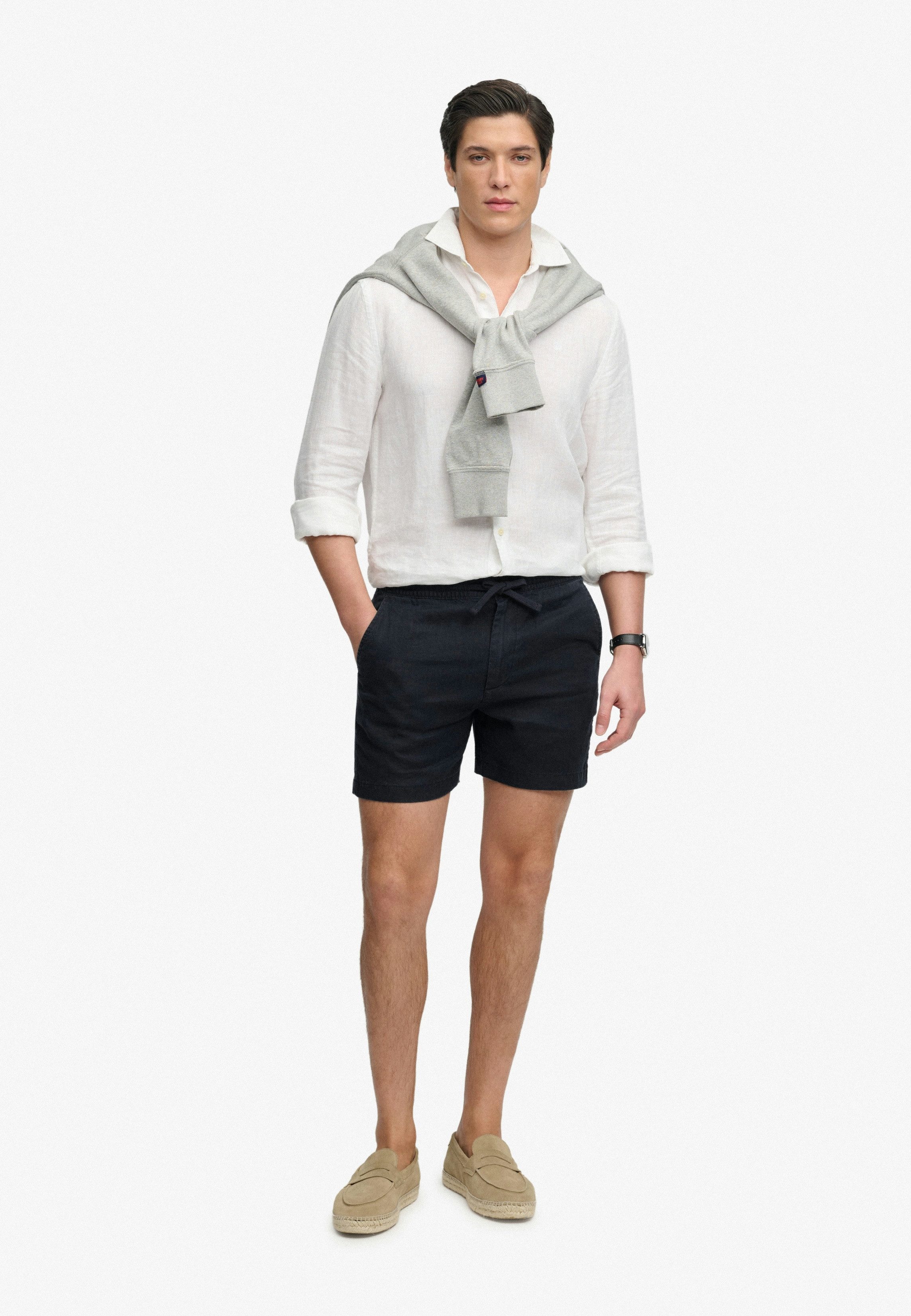Superdry Shorts MERCHANT LINEN SHORT aus Leinen, Relaxed Fit, mit Reißverschluss