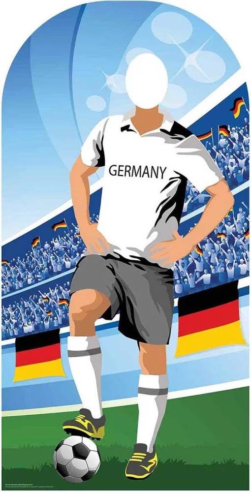 Dekofigur Fußball - Deutschland - Fotowand Stand In - Pappaufsteller 95x190 cm