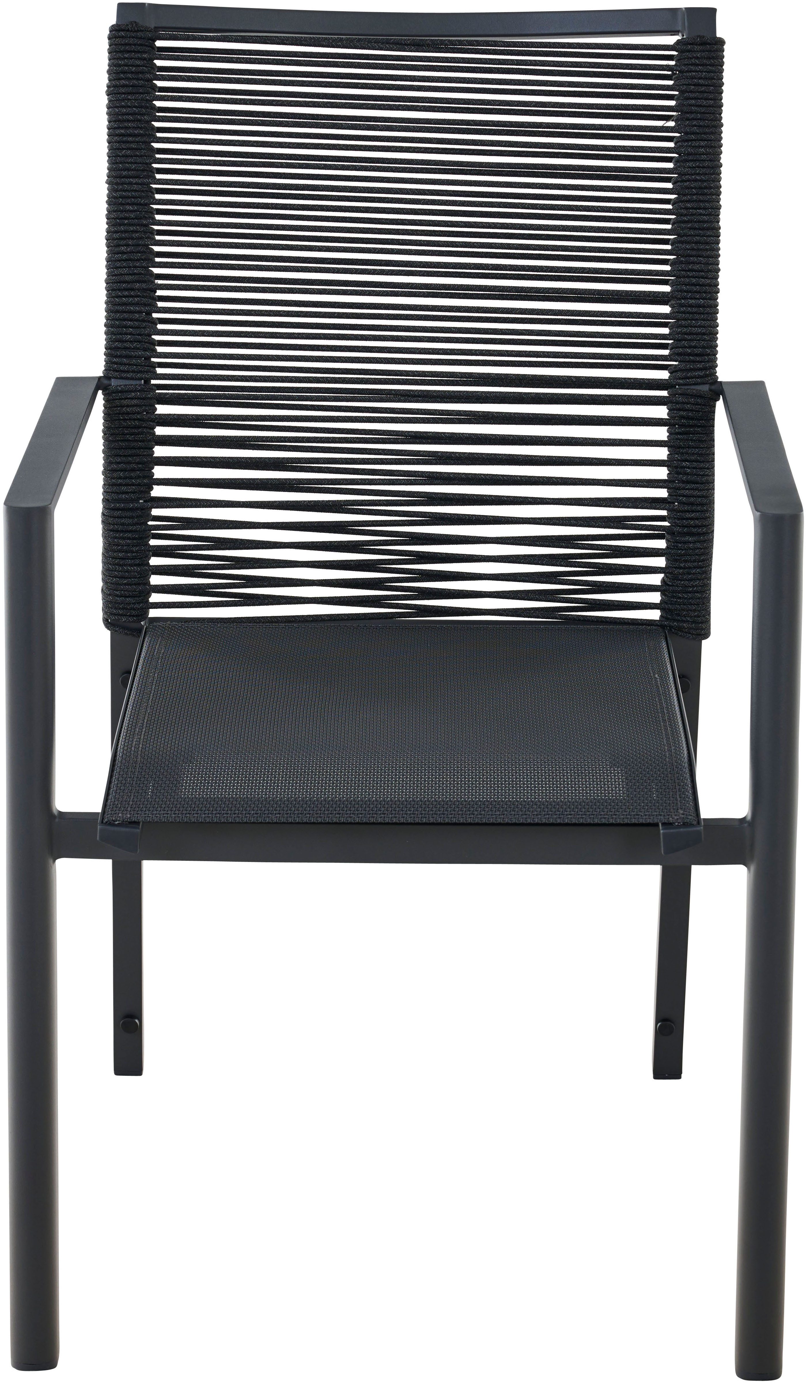 Siena Garden Gartensessel BOLOGNA Stapelsessel, Aluminiumgestell, Rope Geflecht