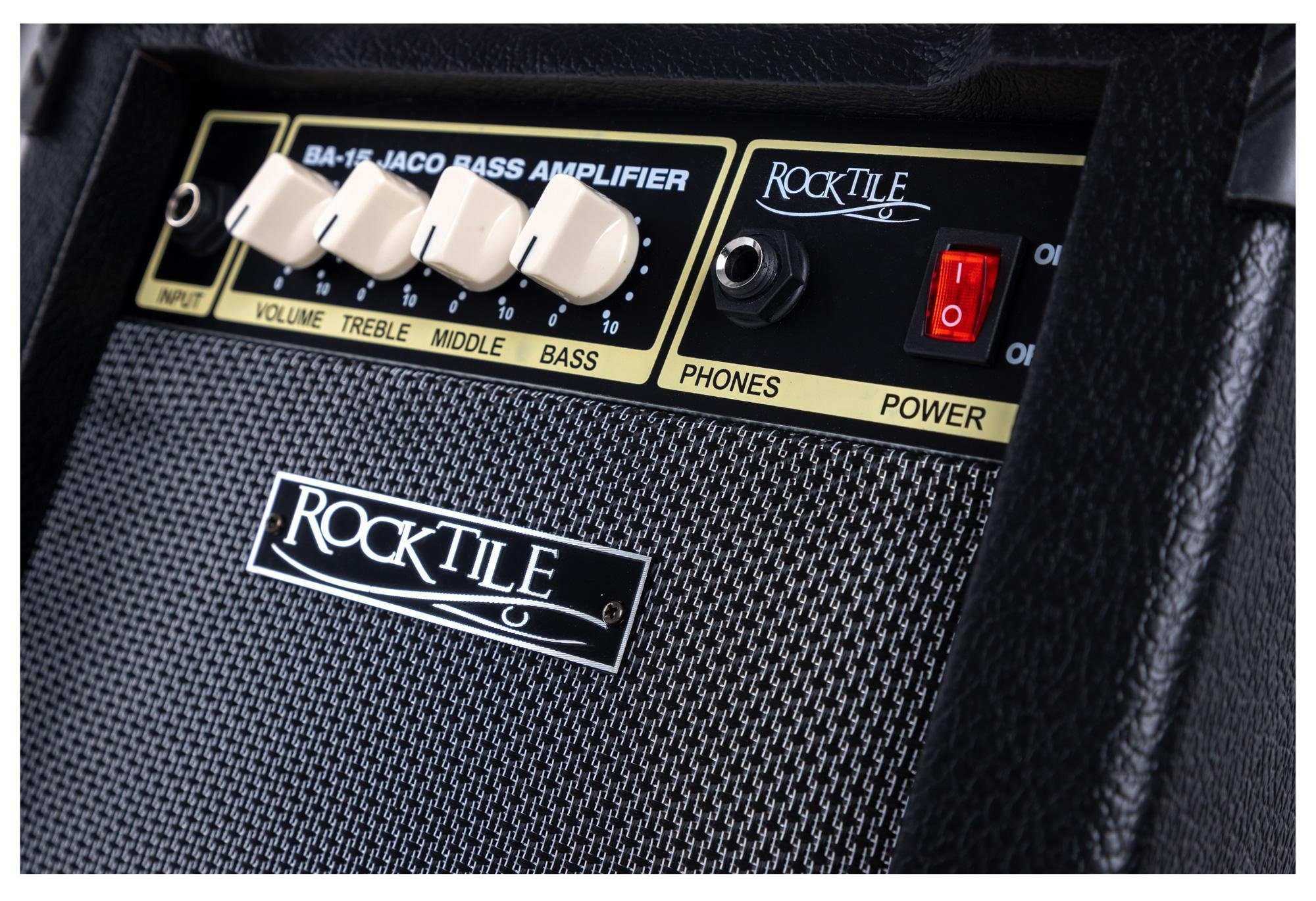 Rocktile BA-15 Jaco Basscombo Verstärker (15 W, Bassverstärker im Combo-Format - Für aktive und passive Bässe) – Bild 4 von 5