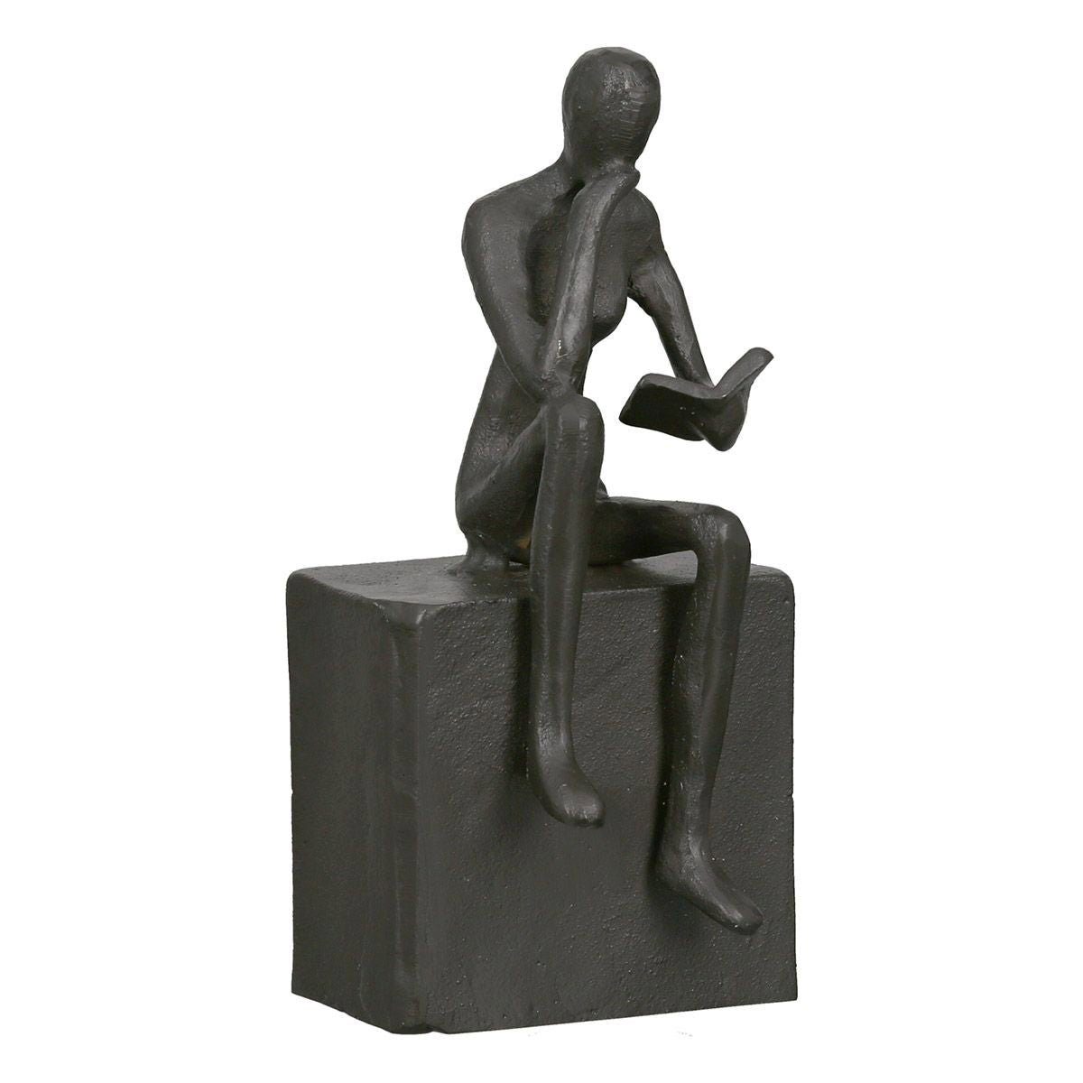 aus cm brüniert Design Höhe 2" Buchstützte GILDE "Readable Dekoobjekt Eisen Skulptur 15