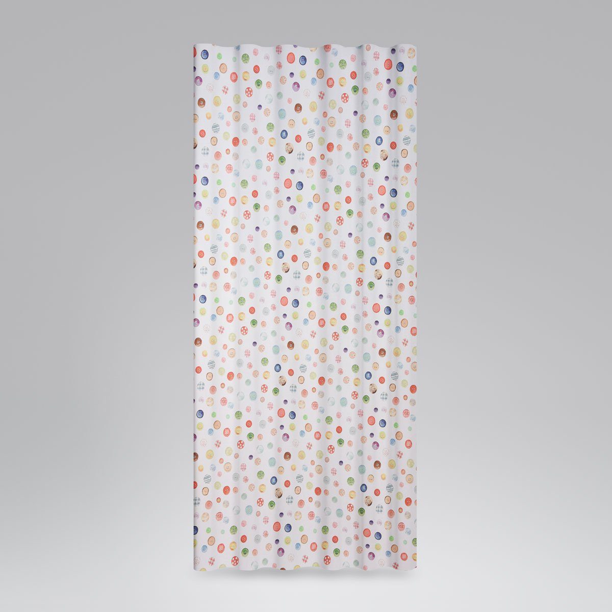 SCHÖNER LEBEN. Vorhang Vorhangstoff Meterware Digitaldruck Nähen Knöpfe ecru multi 245cm, Smokband, blickdicht, Baumwolle, Digitaldruck
