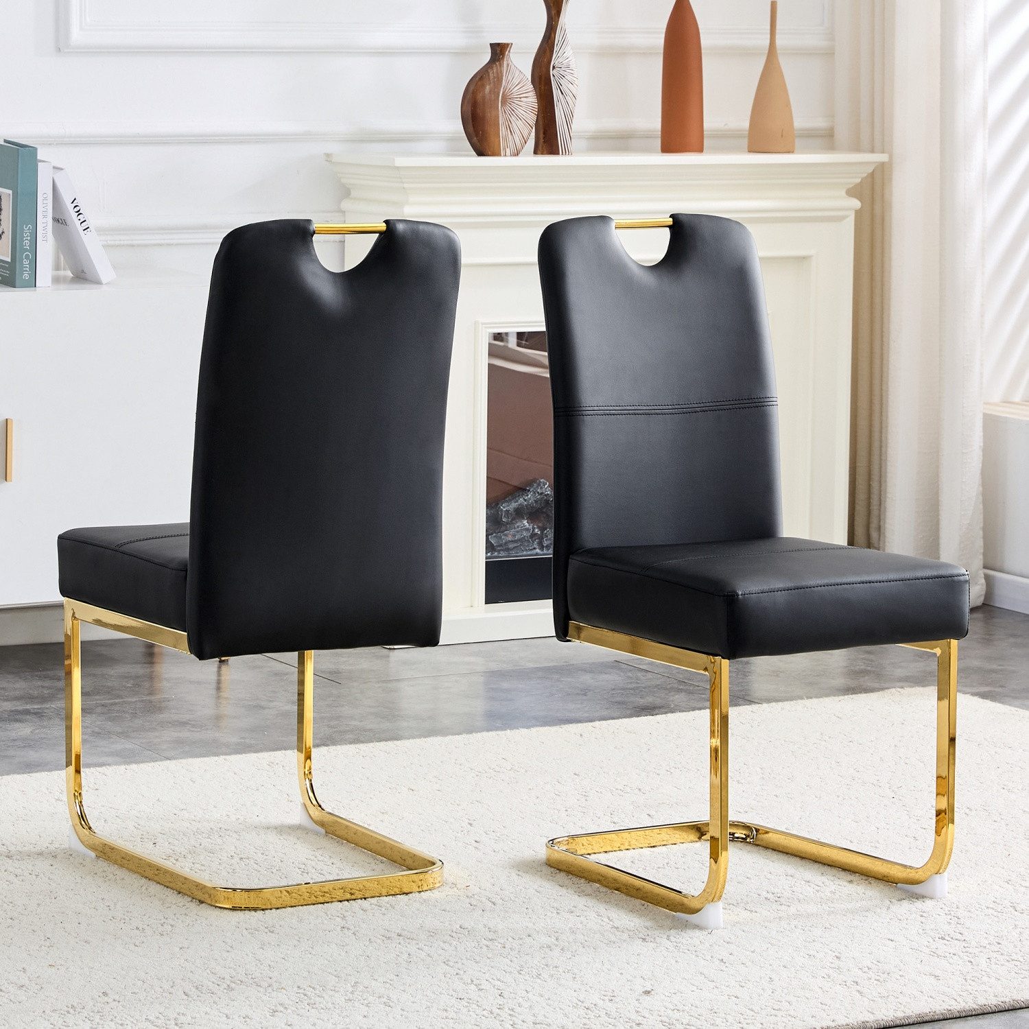 ANYSUN Esszimmerstuhl 2er Set Küchenstuhl,verdickten Essstühlen,Bürostuhl gepolstert (mit eingebauten Frühjahrspaketen und ergonomischem Design), Besucherstuhl Stühle für Esszimmer/Küche/Restaurant, Schminkstuhl
