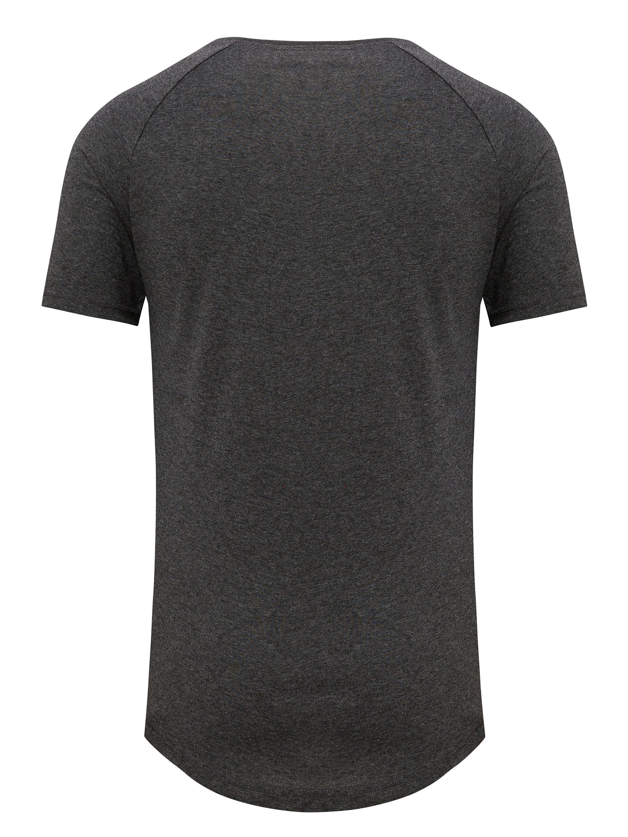 Finn Oversize T-Shirt 1900003) Rundhals (Set, 3-Pack (Raven 3er-Pack) T-Shirt Herren Pittman Grau T-Shirt