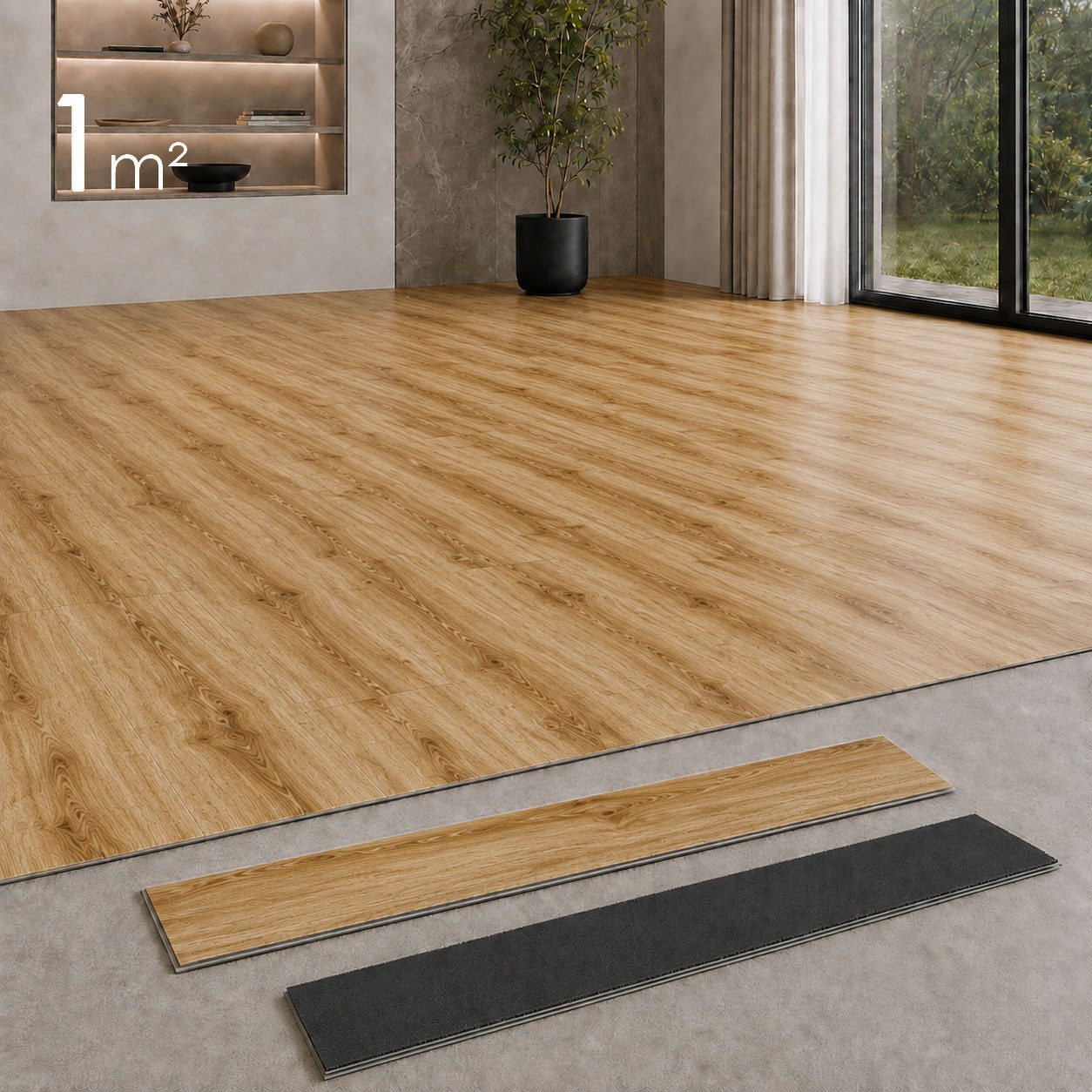 Berti Graf Designboden SPC Klick-Vinylboden 5 mm wasserfest in moderner Dielenoptik, kleberfrei, mit Trittschalldämmung, pflegeleicht