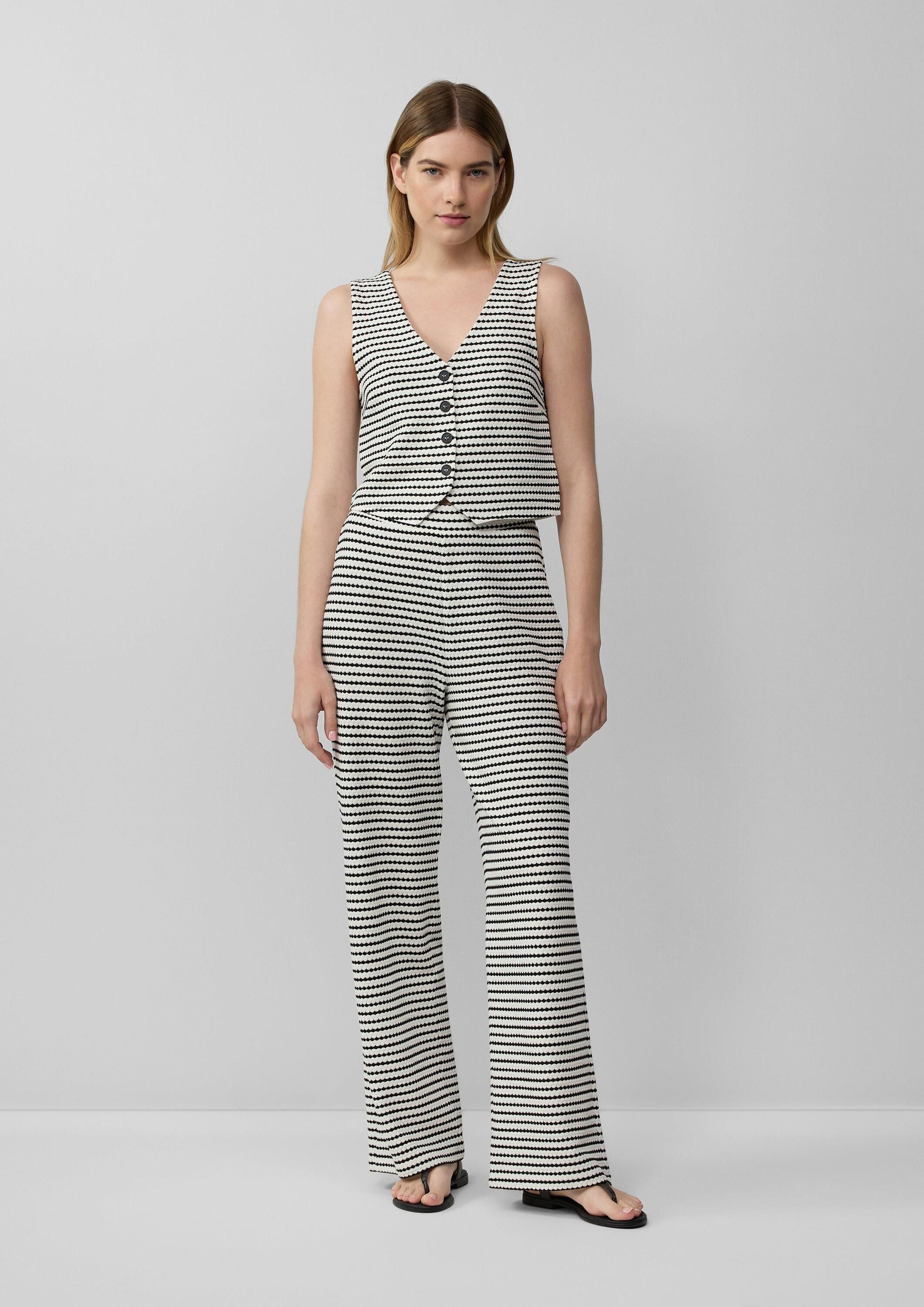s.Oliver Chinos Hose Strukturierte Wide-Leg-Hose im günstig online kaufen