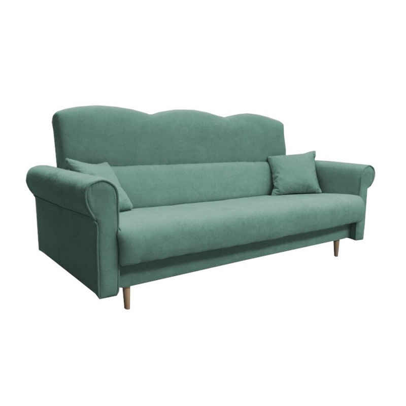 MOEBLO Schlafsofa TULIP, Kippsofa Sofa Klappsofa Bettfunktion Couch, mit Schlaffunktion und Bettkasten, - (BxHxT): 216x101x105cm