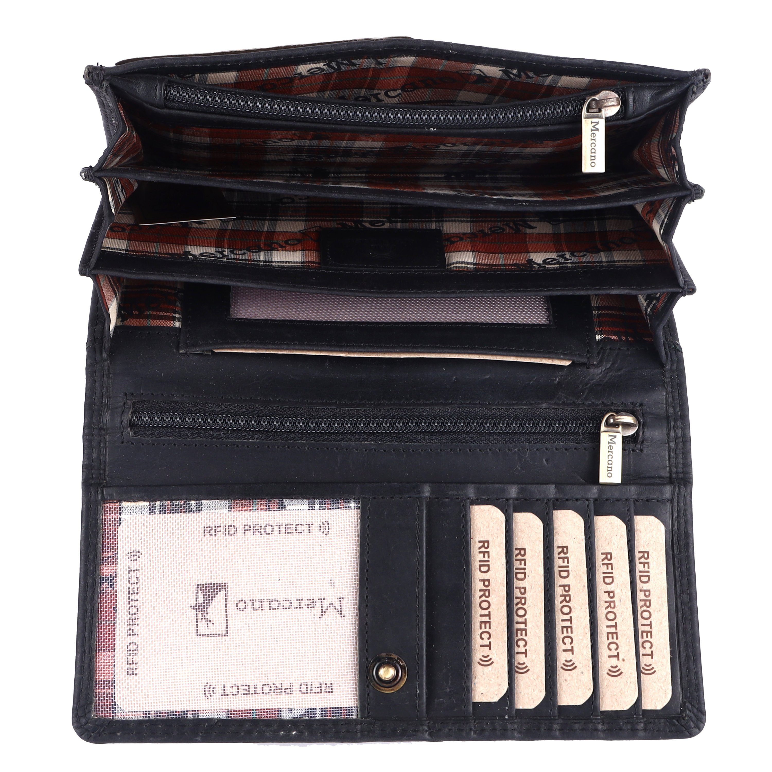 Mercano Geldbörse für Damen aus Echtleder (inkl. Geschenkbox), Doppelnaht, günstig online kaufen