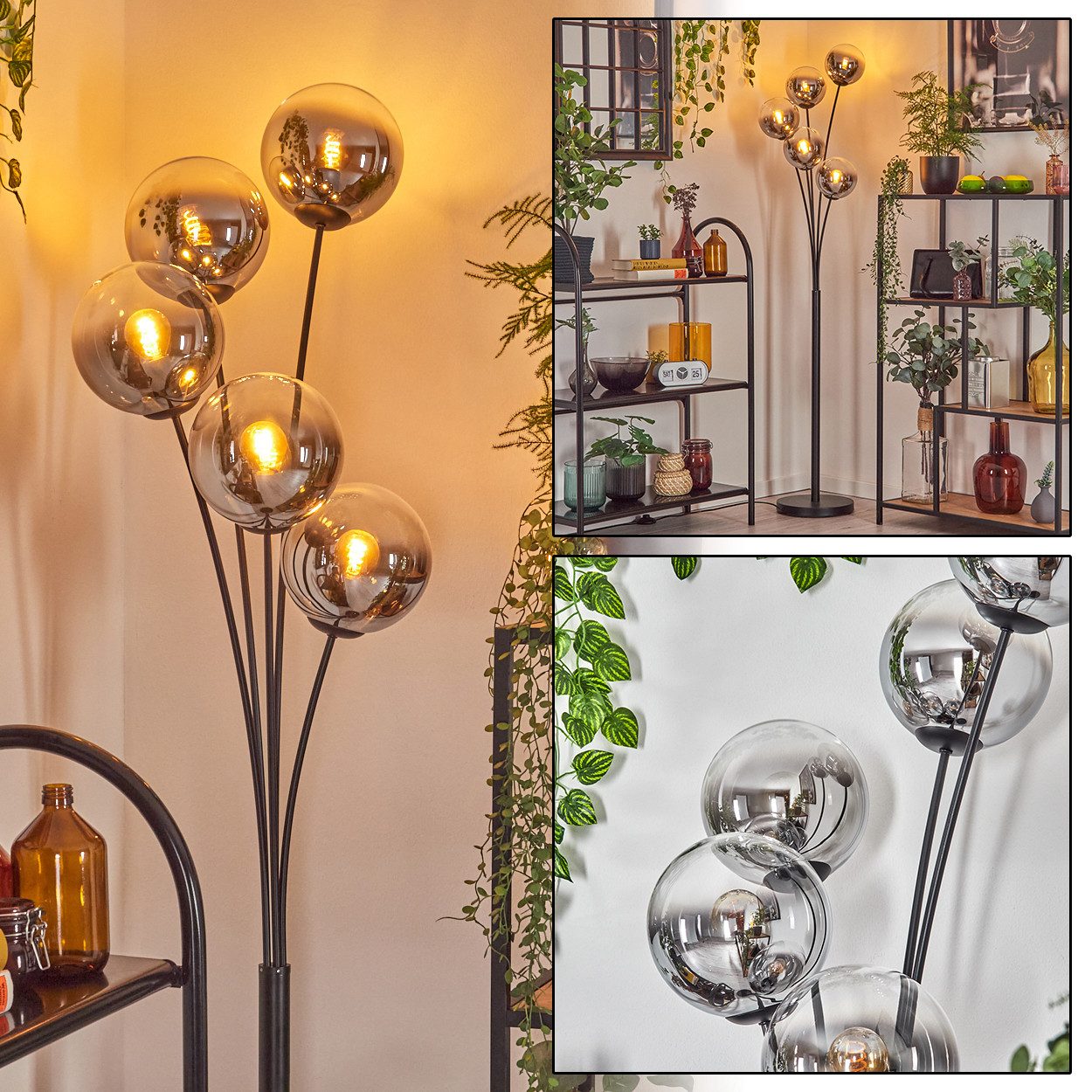 hofstein Stehlampe Stehlampe aus Metall/Glas in günstig online kaufen