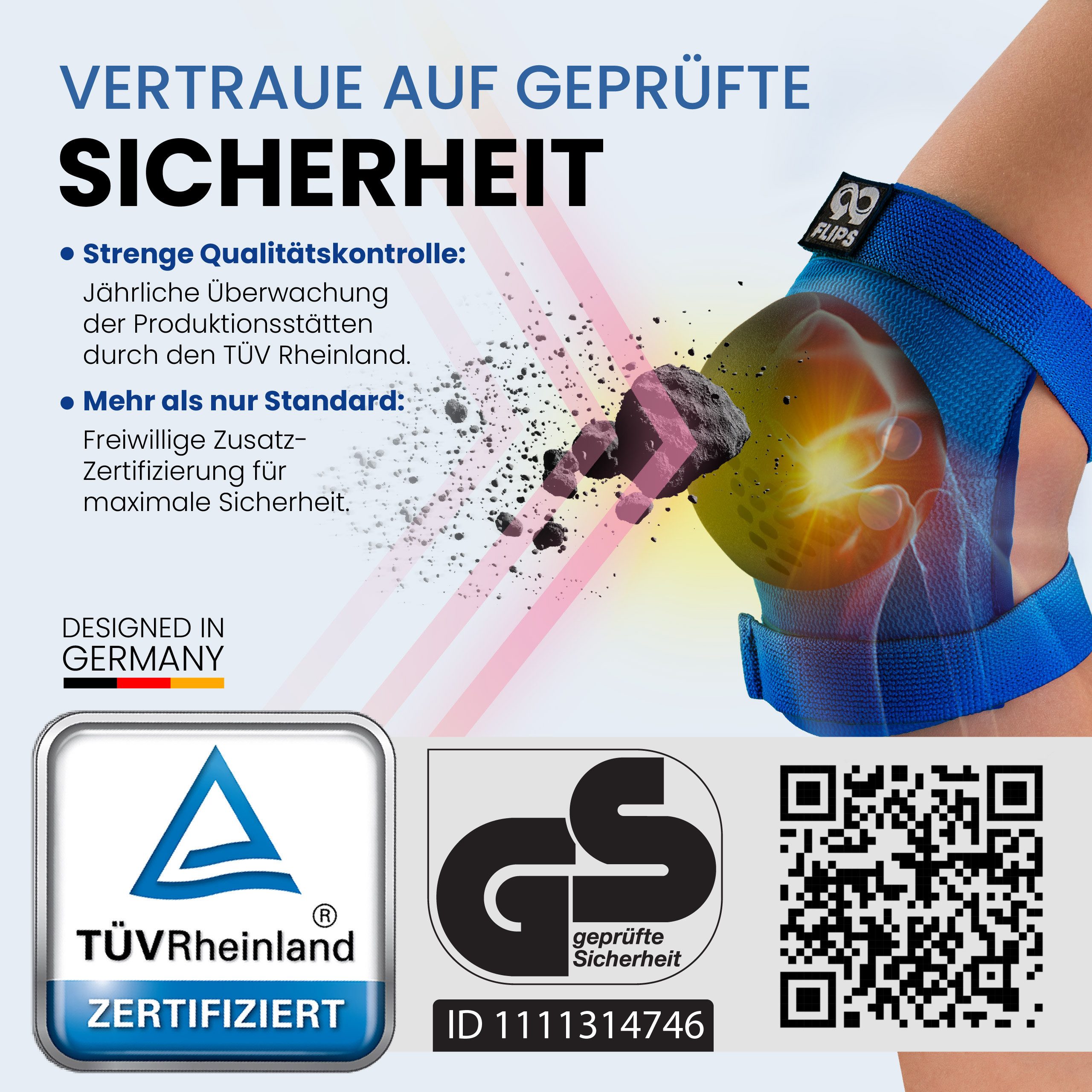 99FLIPS Protektoren-Set RISE Schoner Set Kinder für Skateboard und Inline Skaten (Inliner Schützer Set Kinder, 7-tlg., Inliner Schoner Knie-, Ellenbogen und Han – Bild 2 von 5