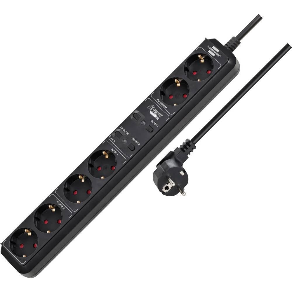 Brennenstuhl Connect Eco-Line WiFi / Intelligente Mehrfachsteckdose 1159760946 Steckdosenleiste, erhöhter Berührungsschutz, per App steuerbar, mit Schalter