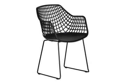 daslagerhaus living Stuhl italienischer Designchair Sera mit Armlehne schwar