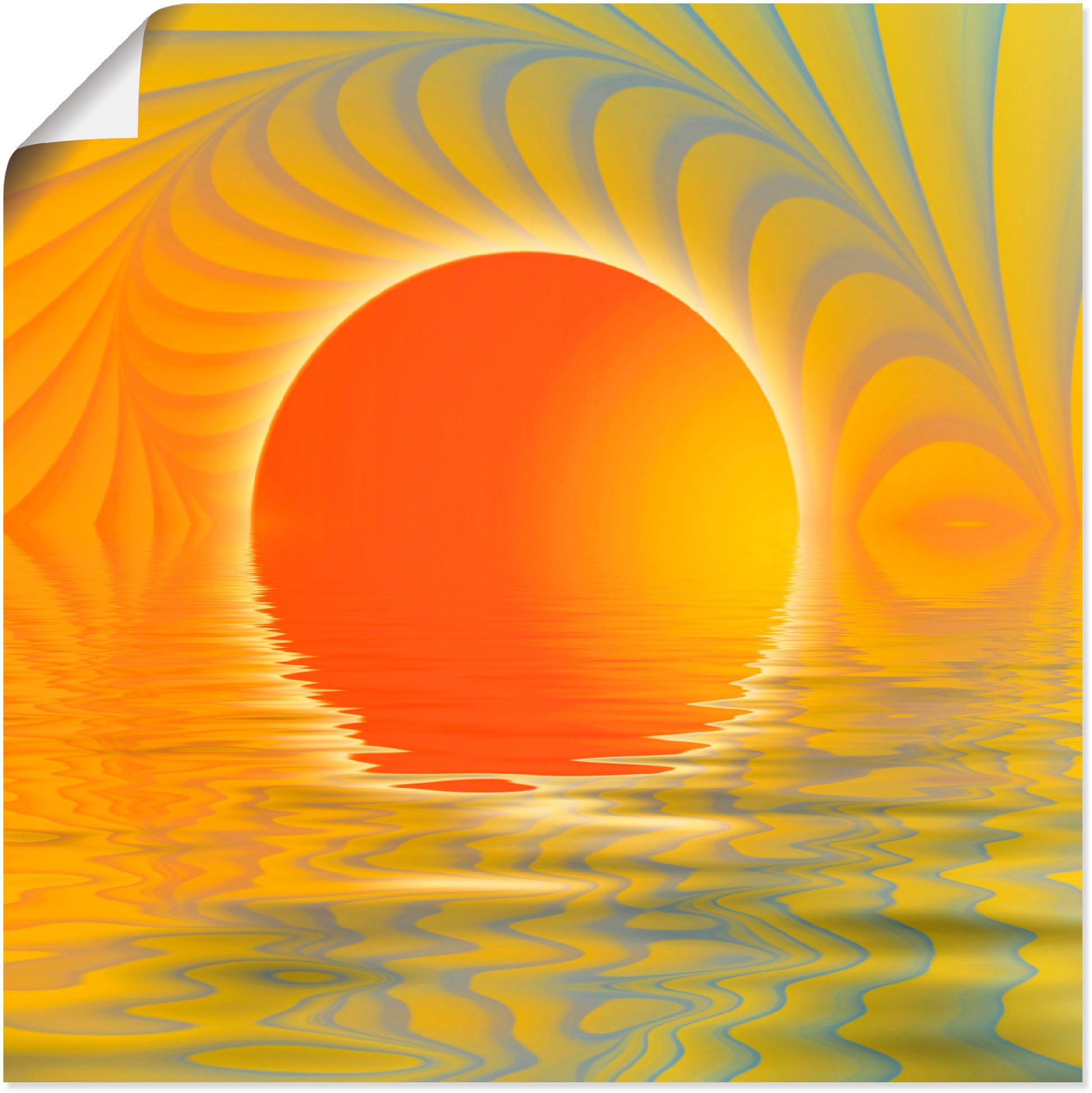 Artland Wandaufkleber St), versch. als (1 in Muster Poster Leinwandbild, Größen Abstrakter Sonnenuntergang, oder Wandbild