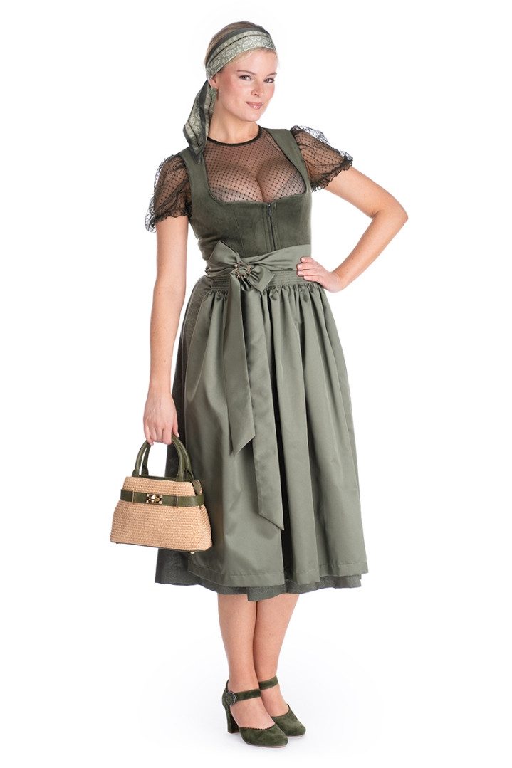 Hammerschmid Dirndl Samt Dirndl 2tlg. - THUMSEE - grün