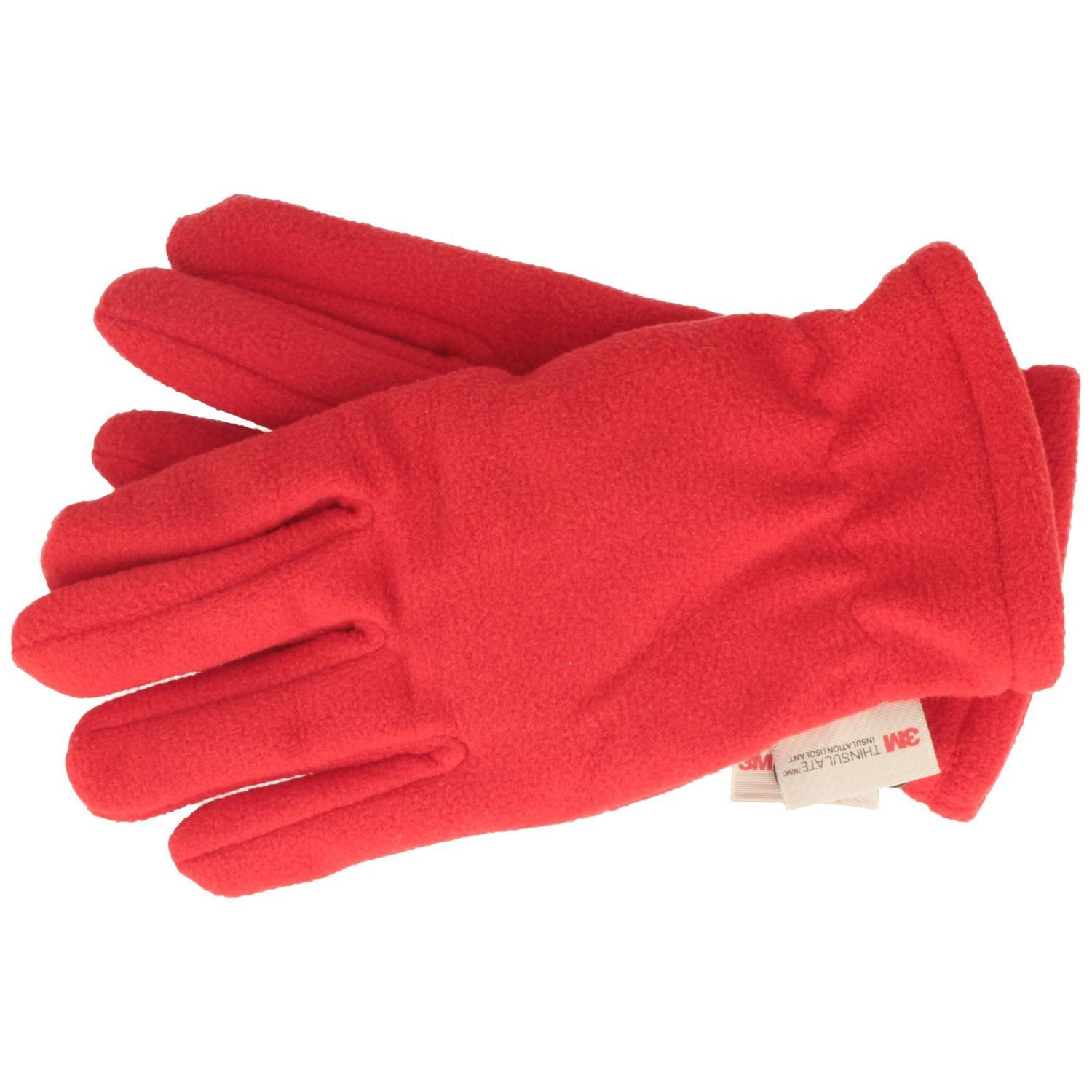 Breiter Thinsulate warme Fleece-Handschuhe rot Kinder Strickmütze
