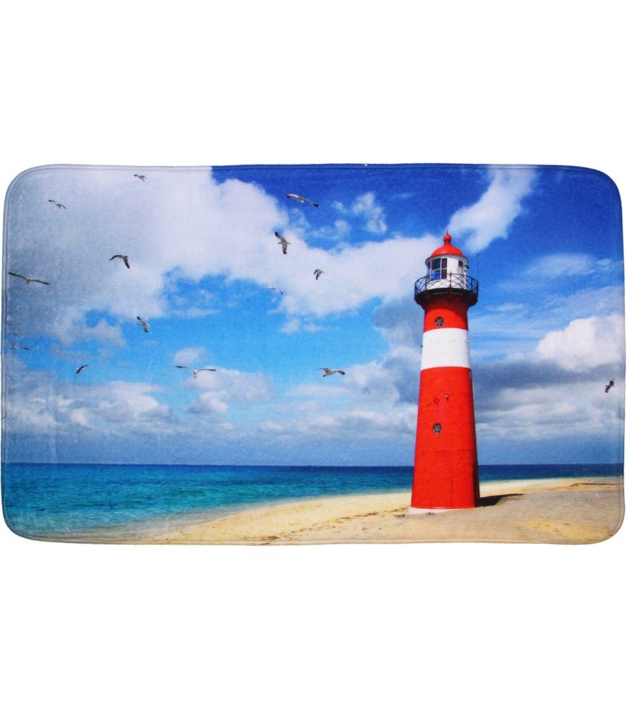 Sanilo Badematte Leuchtturm, rutschhemmend, waschbar, schnelltrocknend, günstig online kaufen