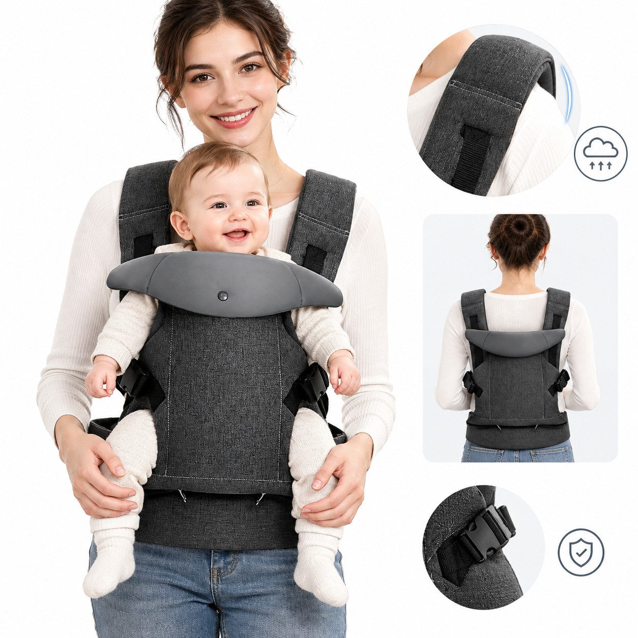 DUMOS Tragetuch Ergonomischer Baby Tragegurt, für Neugeborene & Kleinkinder