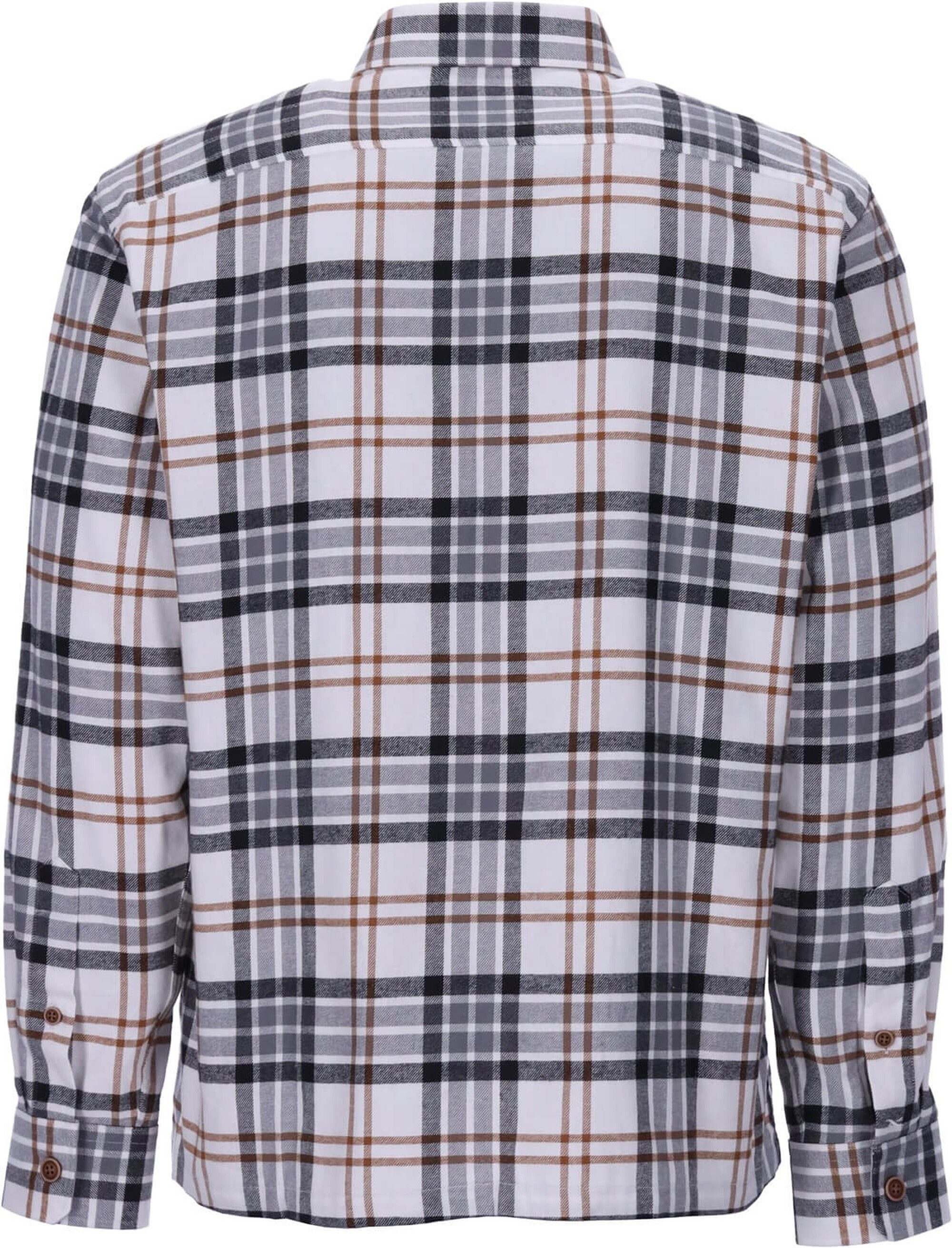 Brax Businesshemd BRAX Flanell Hemd Kay grau kariert Modern Fit Langarm