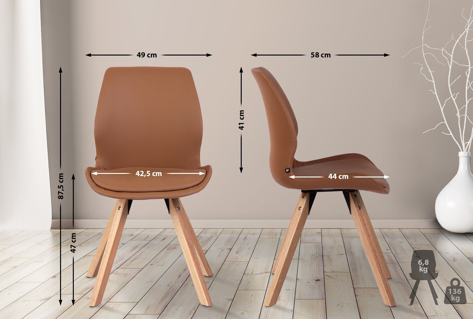 CLP Esszimmerstuhl Luna (2er Set), Kunststoff/ günstig online kaufen