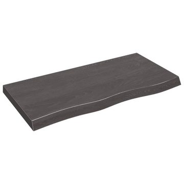 furnicato Tischplatte Dunkelbraun 100x50x(2-6)cm Massivholz Eiche