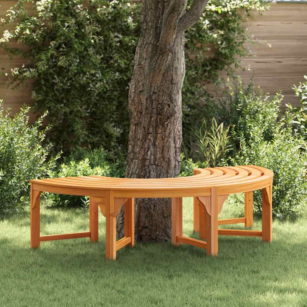 vidaXL Gartenbank 160 x 80 x 45cm Baumbank Halbrund 160 cm Massivholz Eukalyptus