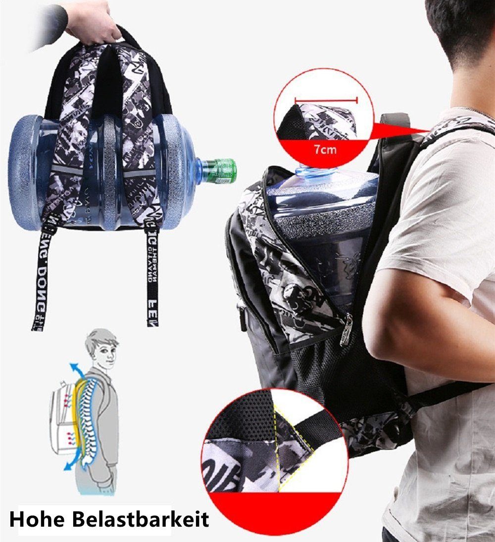 XDeer Laptoprucksack Oxford-gewebe Schulrucksack für Jungen Schulrucksack Druck (Set), laptoprucksack Jugendlichen Schultasche Wasserdichte Büchertaschen