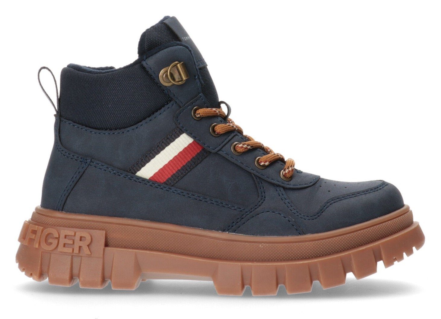 Winterboots BOOTIE mit Hilfiger Laufsohle mit Warmfutter, robuster STRIPES LACE-UP Winterboots Tommy Tommy von Hilfiger