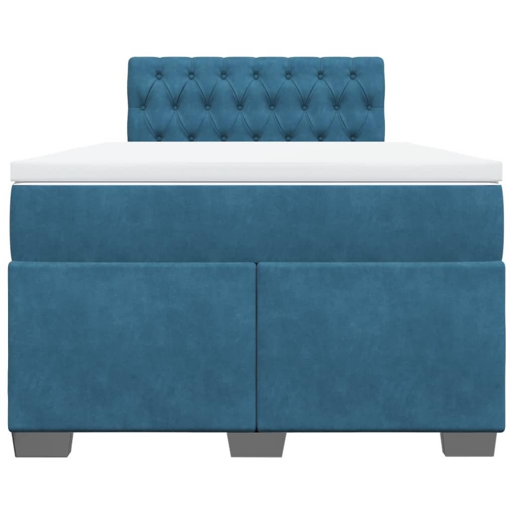 vidaXL Bett Boxspringbett mit Matratze Dunkelblau günstig online kaufen