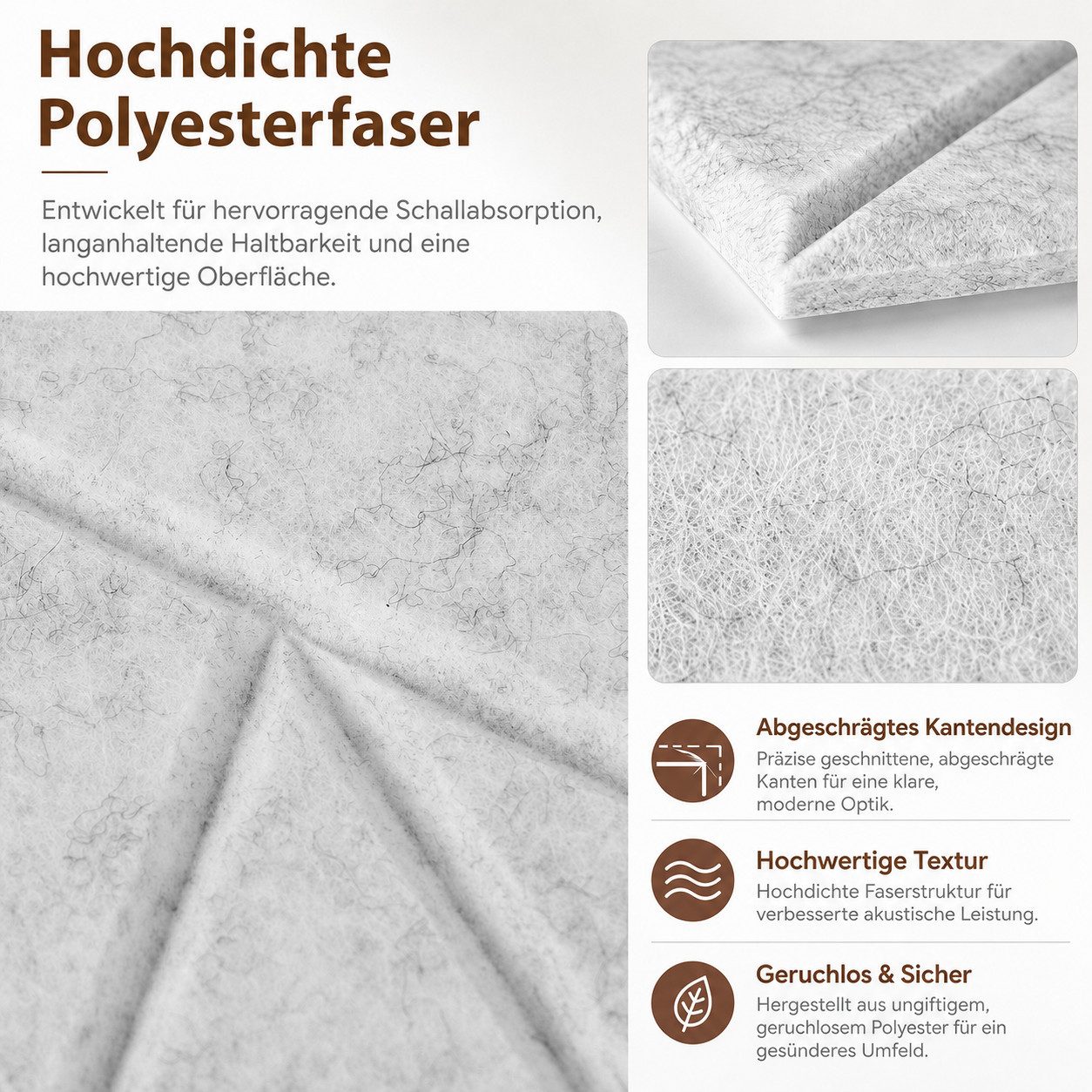 BlingBin Akustikplatte 12 Stück Selbstklebend Quadratische Schallschutz Wand,Schallabsorber, (12er Set, 12-St., 30x30x0,9cm), Akustikplatten Für Schalldämmung W – Bild 2 von 5