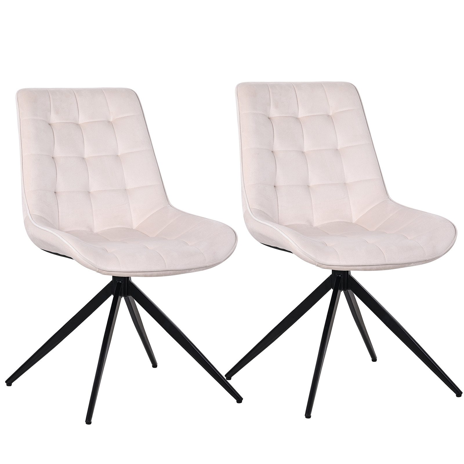 HOMAVO Esszimmerstuhl YZ4 2 Stück mit Drehfunktion in Lederoptik oder Stoff günstig online kaufen